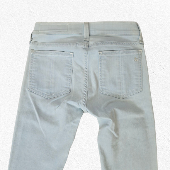 Rag and Bone Light Wash Mid Rise Capri USA Made Cropped Fay Skinny Jeans Size 24 - Picture 9 of 10